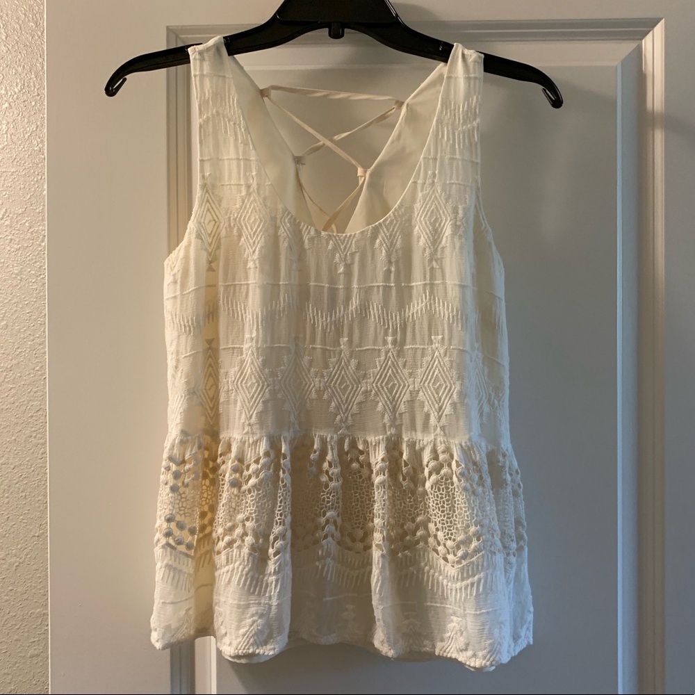 Lace Tank Top with Strappy Back